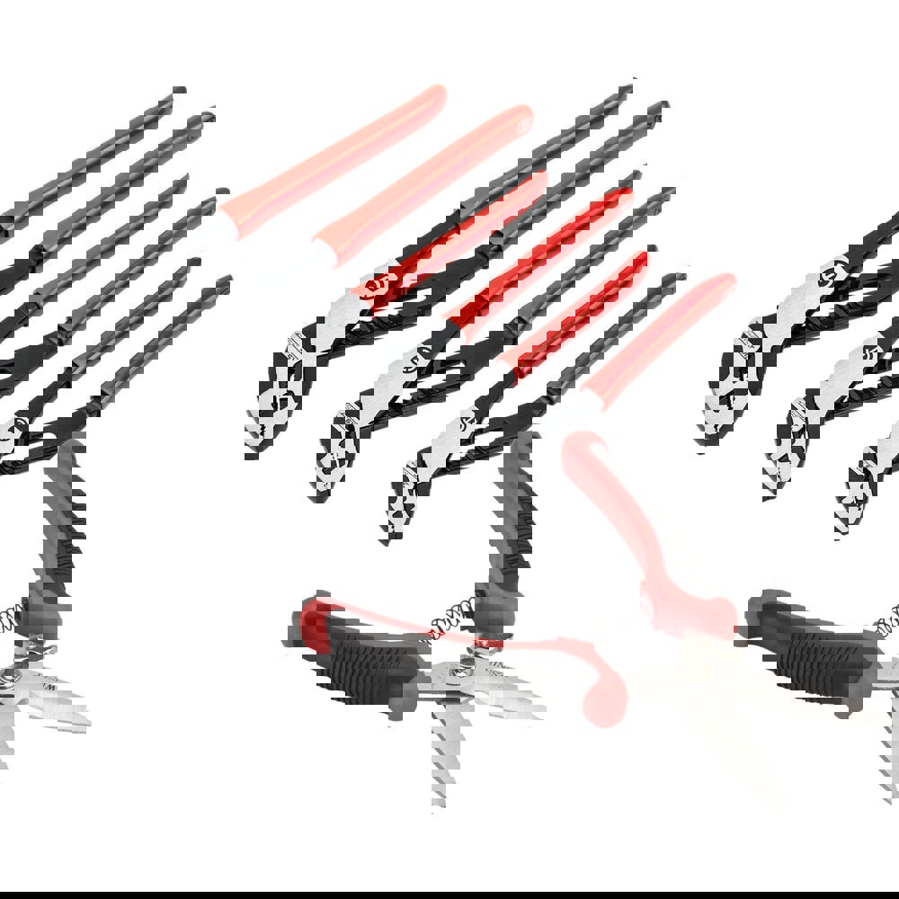 Plier Sets; Plier Type Included: Straight Dipped ; Overall Length: 8 in; 10 in; 12in ; Handle Material: Bi-Material ; Includes: 8